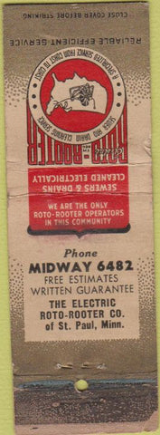 Matchbook Cover - Roto Rooter Sewer Cleaning St Paul MN WORN