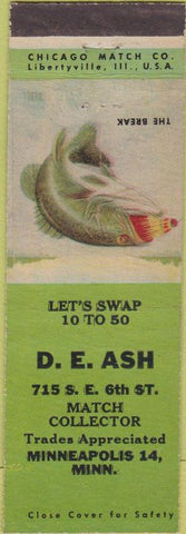 Matchbook Cover - DE Ash Match Collector Minneapolis MN