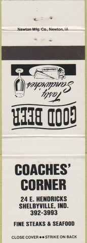 Matchbook Cover - Coaches' Corner Shelbyville IN