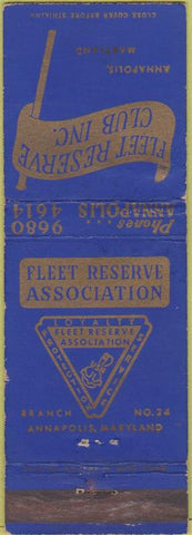 Matchbook Cover - Fleet Reserve Club Annapolis MD WORN