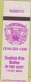 Matchbook Cover - Scottish Rite Bodies Fort Scott KS