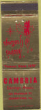 Matchbook Cover - Cambria Savings Assoc Johnstown PA