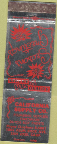 Matchbook Cover - California Supply Co Dutch Boy Paint San Jose CA