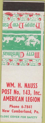 Matchbook Cover - American Legion New Cumberland PA Chirstmas