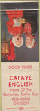 Matchbook Cover - Cafaye English Redmond OR Chirstmas
