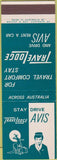 Matchbook Cover - Avis Car Rentals Travel Lodge Australia girlie SAMPLE