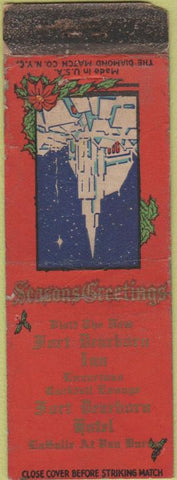 Matchbook Cover - Fort Dearborn Inn Chicago IL WORN