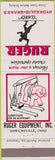 Matchbook Cover - Ruger Hydraulic Cranes Uhrichsville OH WEAR