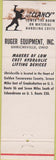 Matchbook Cover - Ruger Hydraulic Cranes Uhrichsville OH WEAR