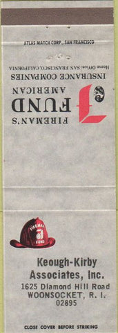 Matchbook Cover - Fireman's Fund Insurance Keough Kirby Woonsocket RI