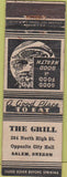 Matchbook Cover - The Grill Salem OR POOR hamburgers