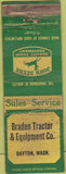 Matchbook Cover - John Deere Tractors Dayton WA POOR
