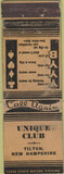 Matchbook Cover - Unique Club Tilton NH WORN
