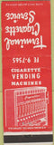 Matchbook Cover - Terminal Cigarette Service vending Bayonne NJ