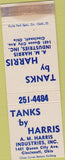 Matchbook Cover - Tanks by Harris AM Harris Cincinnati OH WEAR