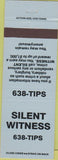 Matchbook Cover - Silent Witness Crime Line Cheyenne WY