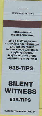 Matchbook Cover - Silent Witness Crime Line Cheyenne WY