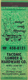 Matchbook Cover - Taconic Lumber Hardware Williamstown MA green