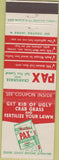 Matchbook Cover - PAX Crabgrass Pest Control
