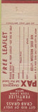 Matchbook Cover - PAX Crabgrass Pest Control