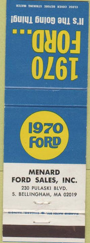 Matchbook Cover - 1970 Ford Menard South Bellingham WA