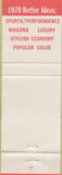 Matchbook Cover - 1970 Ford Menard South Bellingham WA