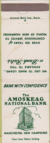 Matchbook Cover - Amoskeag National Bank Manchester NH