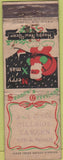 Matchbook Cover - Hillside Tavern Arrow STAMPED Christmas WORN