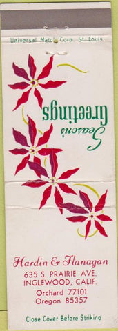 Matchbook Cover - Hardin Flanagan Inglewood CA Christmas