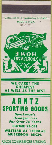 Matchbook Cover - Arntz Sporting Goods Muskegon MI