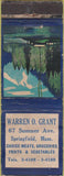 Matchbook Cover - Warren O Grant Springfield MA POOR