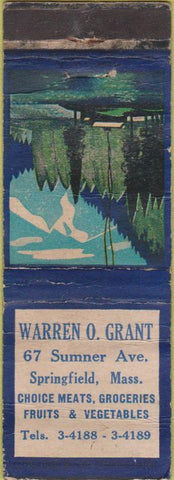 Matchbook Cover - Warren O Grant Springfield MA POOR