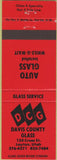 Matchbook Cover - Davis County Glass Layton UT