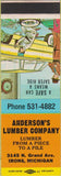 Matchbook Cover - Anderson's Lumber Co Irons MI SAMPLE