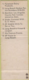 Matchbook Cover - DC Catering Long Beach CA Concord NH