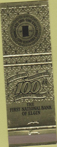 Matchbook Cover - First National Bank Elgin IL 1965