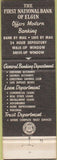 Matchbook Cover - First National Bank Elgin IL 1965