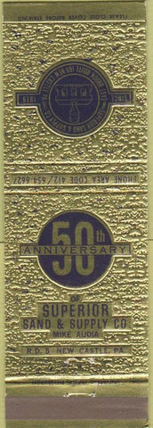 Matchbook Cover - Superior Sand Supply New Castle PA 1969