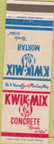 Matchbook Cover - Kwik Mix Concrete Mortar Holly MI