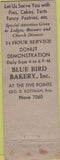 Matchbook Cover - Blue Bird Bakery Fond Du Lac WI