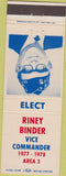 Matchbook Cover - Riney Binder Vice Commander 1978