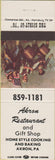 Matchbook Cover - Akron Restaurant Akron PA