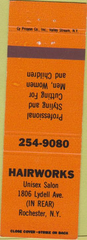 Matchbook Cover - Hairworks Rochester NY salon