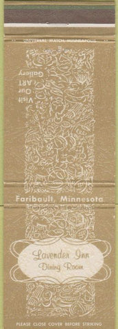 Matchbook Cover - Lavender Inn Dining Room Faribault MN