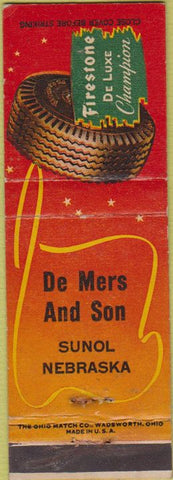 Matchbook Cover - Firestone Tires Sunol NE