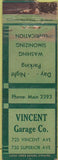 Matchbook Cover - Vincent Garage Co WORN
