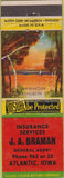 Matchbook Cover - JA Braman Insurance Atlantic IA