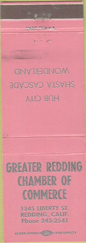 Matchbook Cover - Greater Redding Chamber of Commerce CA