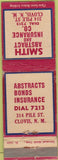 Matchbook Cover - Smith Abstract Insurance Clovis NM