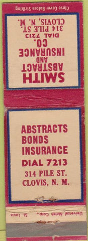 Matchbook Cover - Smith Abstract Insurance Clovis NM